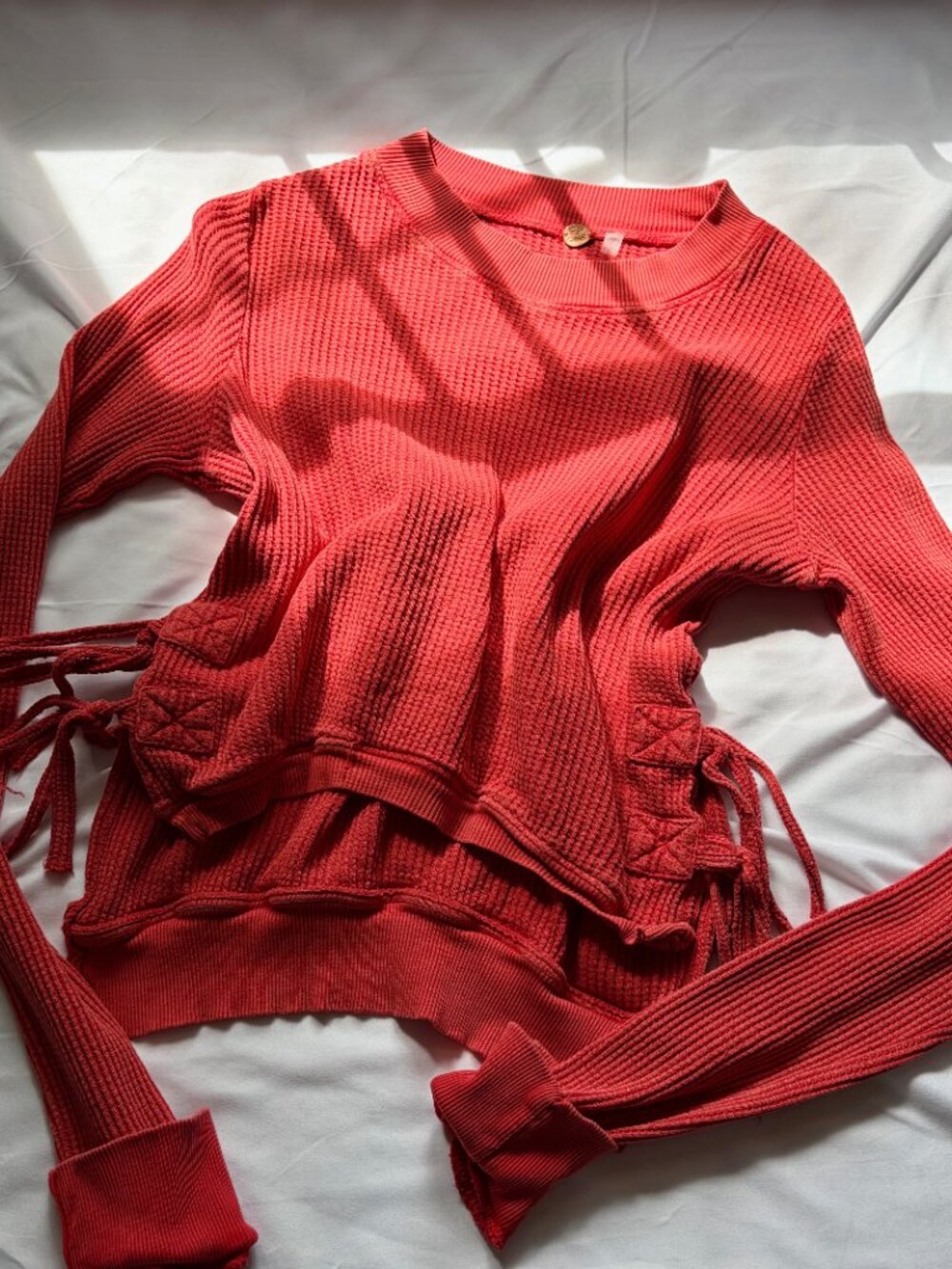 free people | size s | red waffle knit sweater